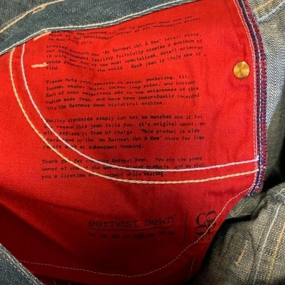 Earnest Sewn Women's Low Rise Classic 5 Pocket Mini Flare Jeans Size 28 - Picture 9 of 16